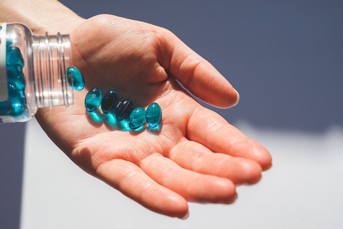 Capsules held in a hand